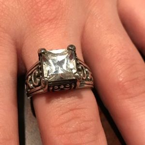 Sterling silver cz diamond ring